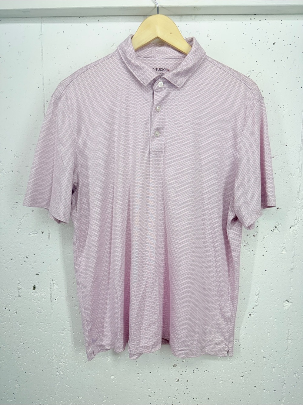 UNTUCKit Men’s Size Large Lavender Print Golf Polo Short Sleeve Shirt